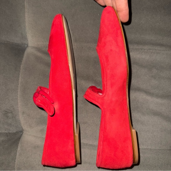 NWOT Larroudé Verona ballet flats in scarlet suede - Picture 6 of 13